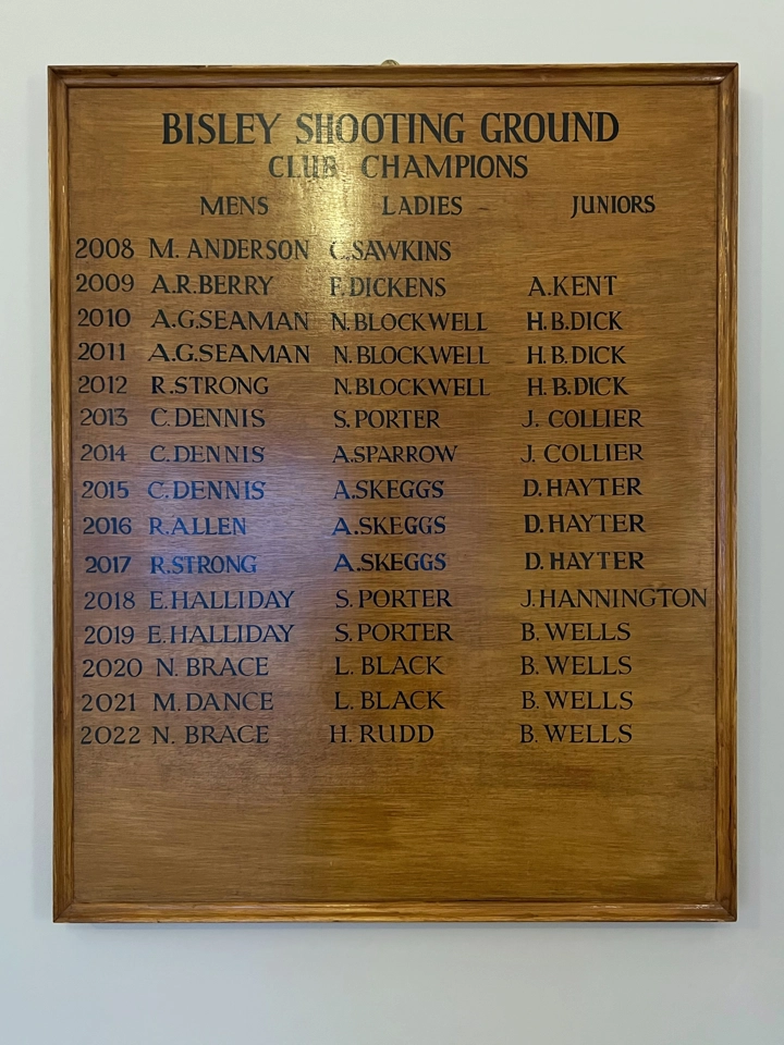 Our Club Champions of 2022 are now displayed in Reception