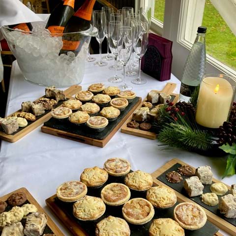 Including Pastries, a Glass of Fizz and seasonal nibbles
