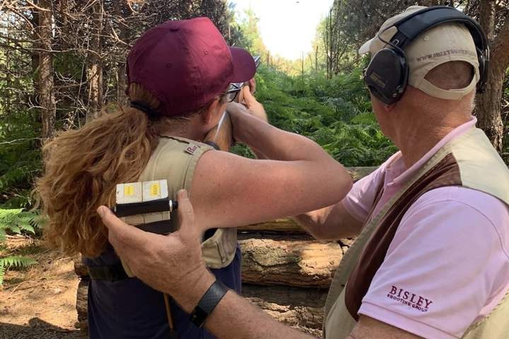 Muddy Stilettos Surrey spends an afternoon Clay Shooting at Bisley Shooting Ground